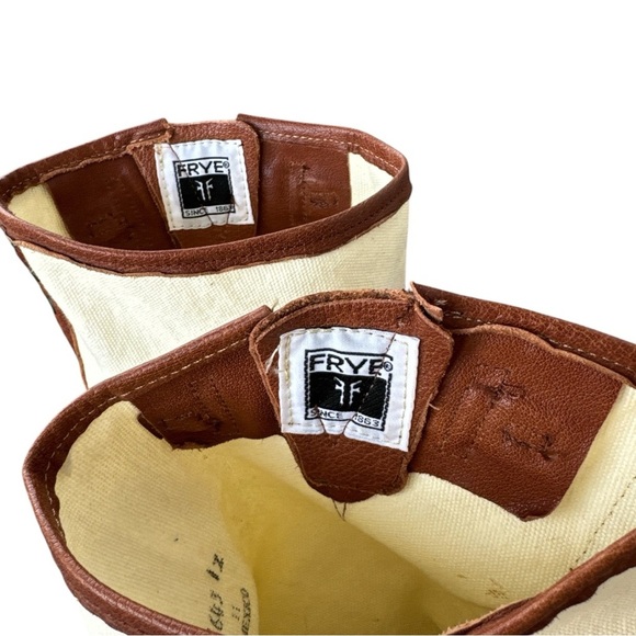 Frye Veronica Short Grommet Leather Canvas Boot Size 9.5 - Picture 7 of 12